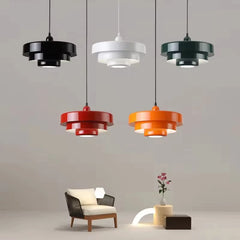 Tiered Pendant Light, Metal Shade, Cord Suspension, Bulb Not Included for Dining Room