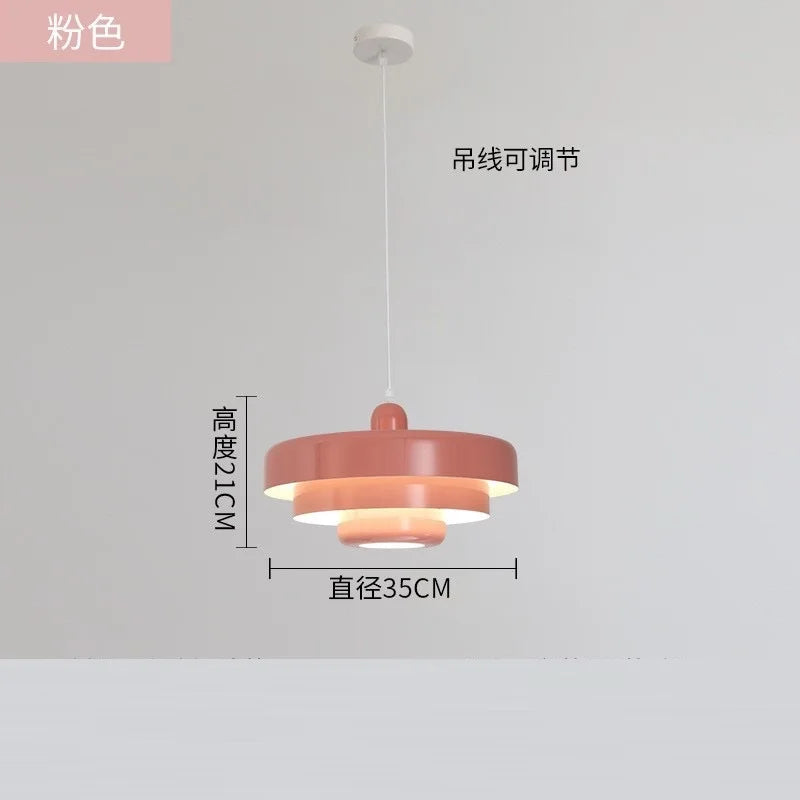 Tiered Disc Pendant Light, Layered Shade, Hardwired Fitting, Dining Table & Kitchen Island