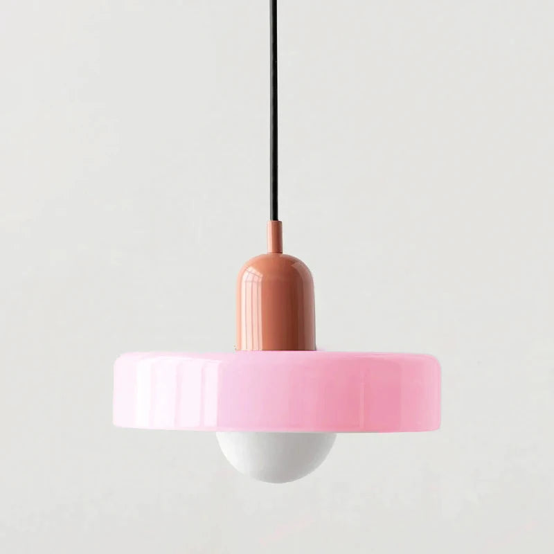 Ring Pendant Light, Sculptural Form, Glass Shade & Globe Centre, Dining Room & Kitchen