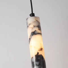 Natural Marble Cylinder Pendant Light, 4 × 28 cm, Integrated LED