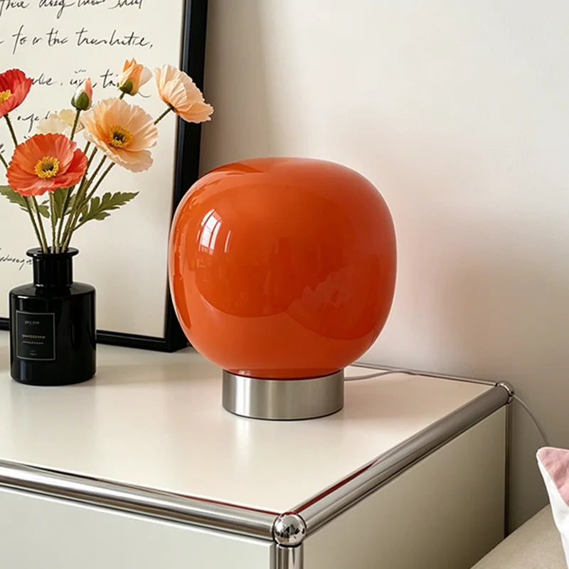 Mushroom Table Lamp, Glass Shade, USB Powered, Six Shade Options, Iron Base