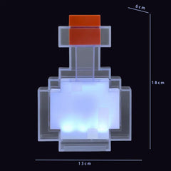 Pixel Potion Bottle Table Lamp, Block Shape, Changing Light, Desk & Bedroom Accent