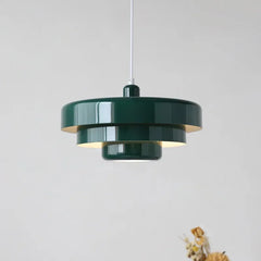 Tiered Disc Pendant Light, Layered Shade, Hardwired Fitting, Dining Table & Kitchen Island