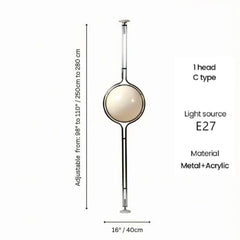 Globe Standing Lamp, Metal Frame and Acrylic Shades, E27, UK Plug