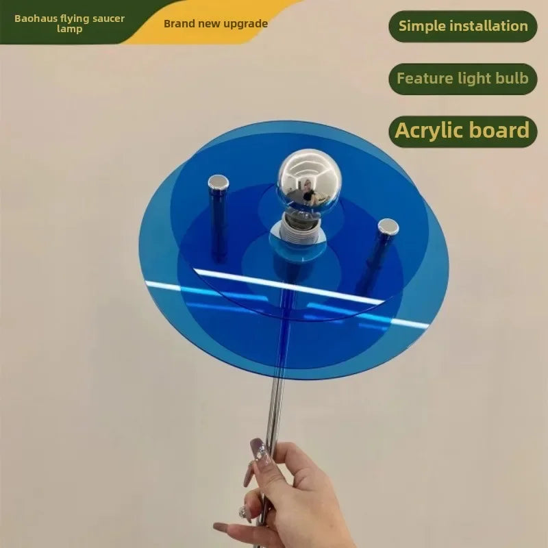 Circular Acrylic Table & Floor Lamps, USB Powered, Inline On/Off Switch