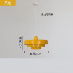 Tiered Disc Pendant Light, Layered Shade, Hardwired Fitting, Dining Table & Kitchen Island