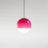 Opal Glass Globe Pendant Light, Pink Two-Tone Finish, 20cm Diameter, Integrated LED, Bedroom, Bedside & Home Office