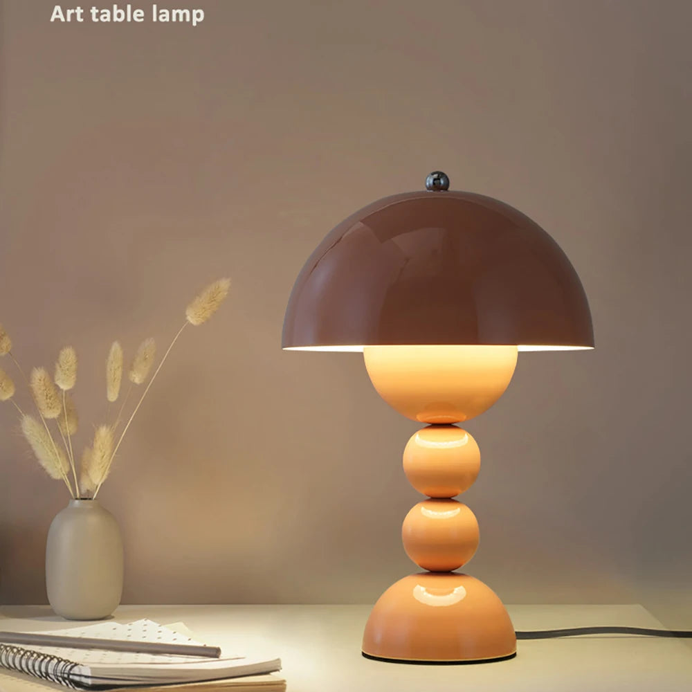 Flower Bud Table Lamp, Glossy Dome Shade, Three Light Settings, Touch Control