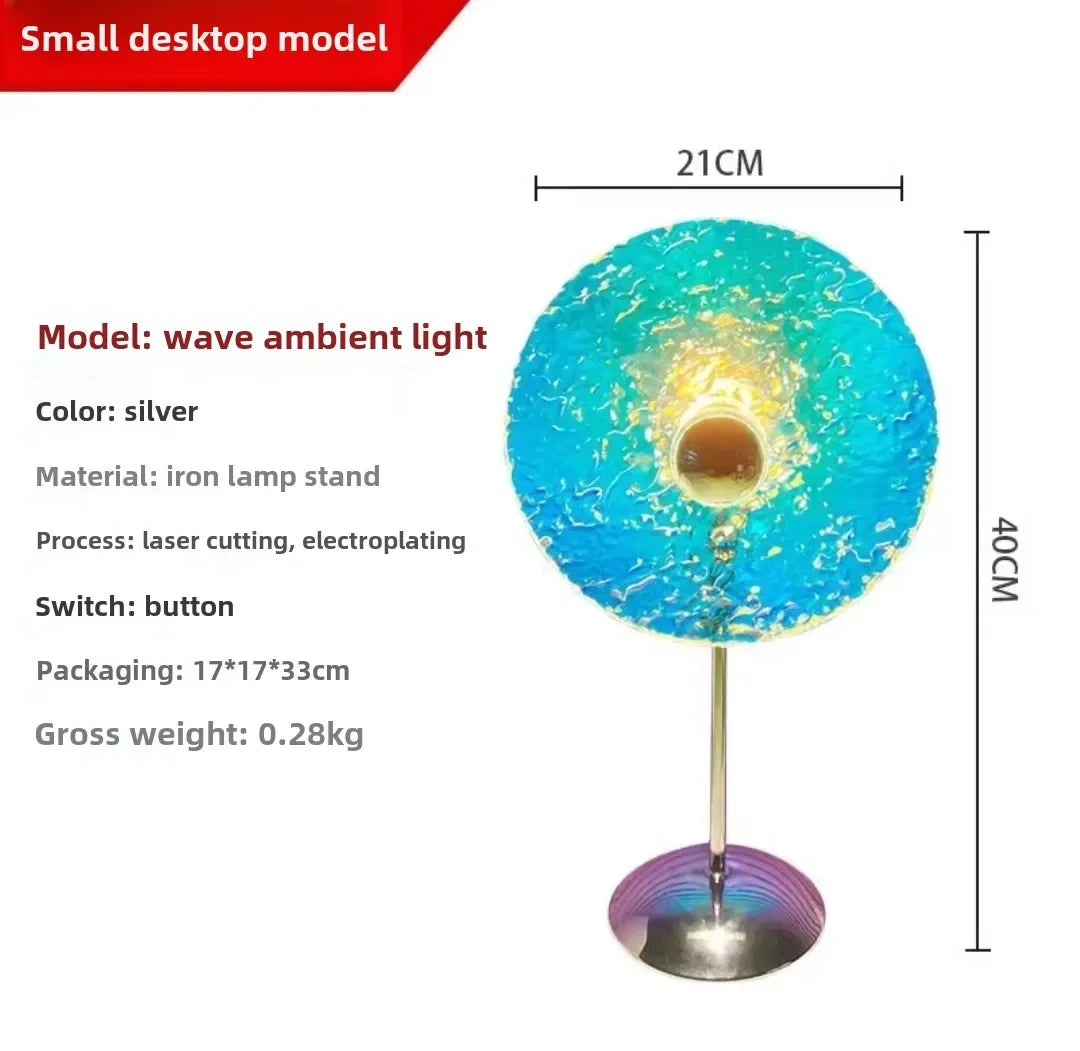 Circular Acrylic Table & Floor Lamps, USB Powered, Inline On/Off Switch