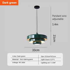 Tiered Pendant Light, Metal Shade, Cord Suspension, Bulb Not Included for Dining Room