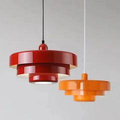 Tiered Pendant Light, Metal Shade, Cord Suspension, Bulb Not Included for Dining Room