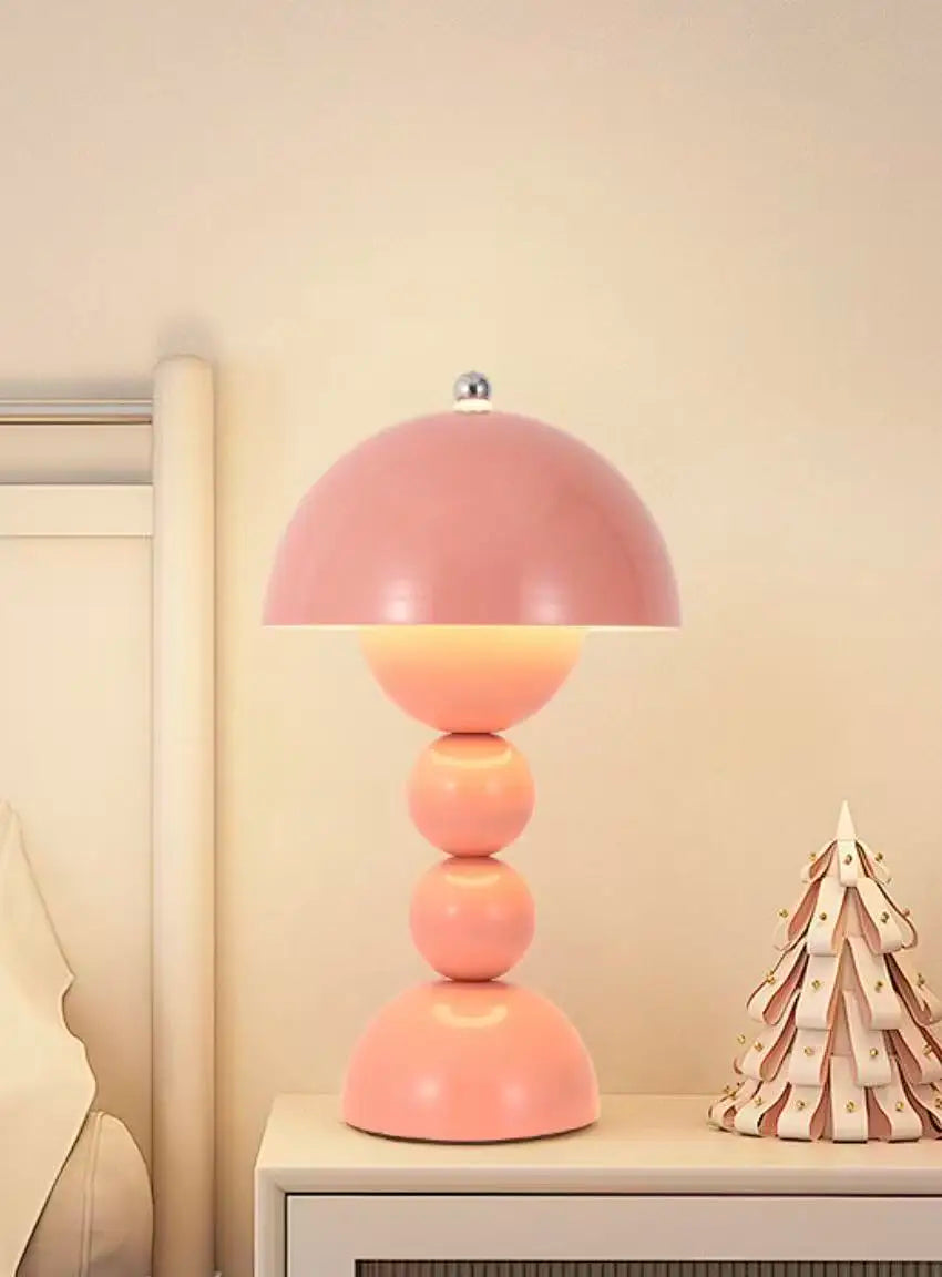 Flower Bud Table Lamp, Glossy Dome Shade, Three Light Settings, Touch Control