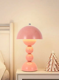Flower Bud Table Lamp, Glossy Dome Shade, Three Light Settings, Touch Control