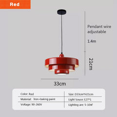Tiered Pendant Light, Metal Shade, Cord Suspension, Bulb Not Included for Dining Room