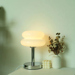 Glass Table Lamp, USB Powered LED, Double Dome or Rounded Shade