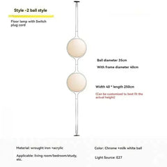Globe Standing Lamp, Metal Frame and Acrylic Shades, E27, UK Plug