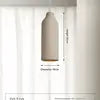 Sand Textured Plaster Lantern Pendant Light, 50cm Drop, Tapered Gourd Shape on a Brown Cord, Dining Table & Hallway