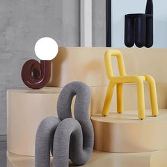 Loop Frame Desk Lamp, Curved Sculptural Form, Four Finishes, UK Plug, Globe Shade