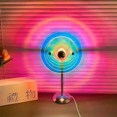 Circular Acrylic Table & Floor Lamps, USB Powered, Inline On/Off Switch