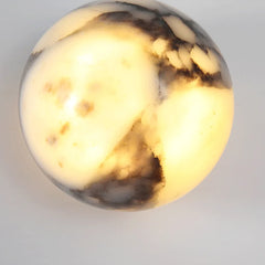 Round Natural Marble Wall Light, 12 cm, G9 Bulb Fitting