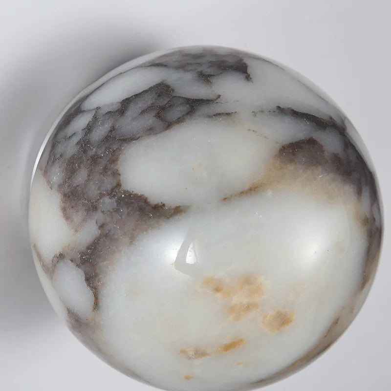 Round Natural Marble Wall Light, 12 cm, G9 Bulb Fitting