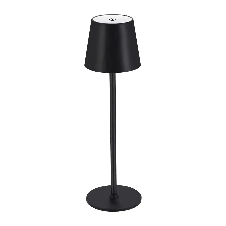 Cone Shade Table Lamp, Touch Control, Three Light Settings for Bedside, USB Rechargeable