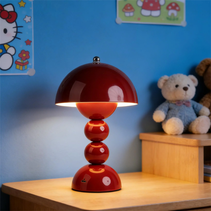 Flower Bud Table Lamp, Glossy Dome Shade, Three Light Settings, Touch Control