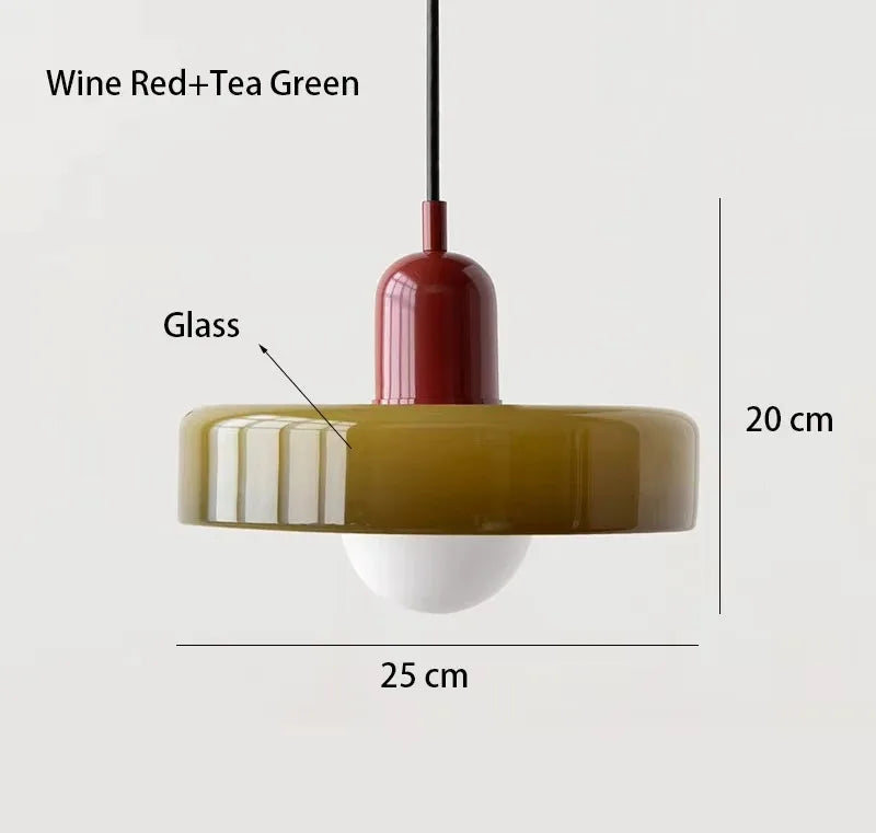 Hand-Blown Glass Pendant Light – Nordic Retro Modern Design