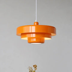 Tiered Disc Pendant Light, Layered Shade, Hardwired Fitting, Dining Table & Kitchen Island