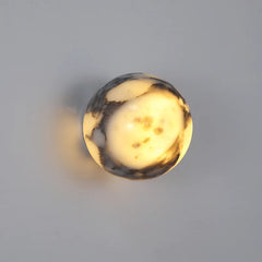 Round Natural Marble Wall Light, 12 cm, G9 Bulb Fitting