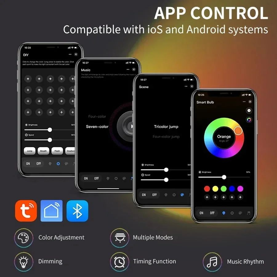 RGB Sunset Projector Table Lamp, App & Remote Control Options, Circular Light Effect
