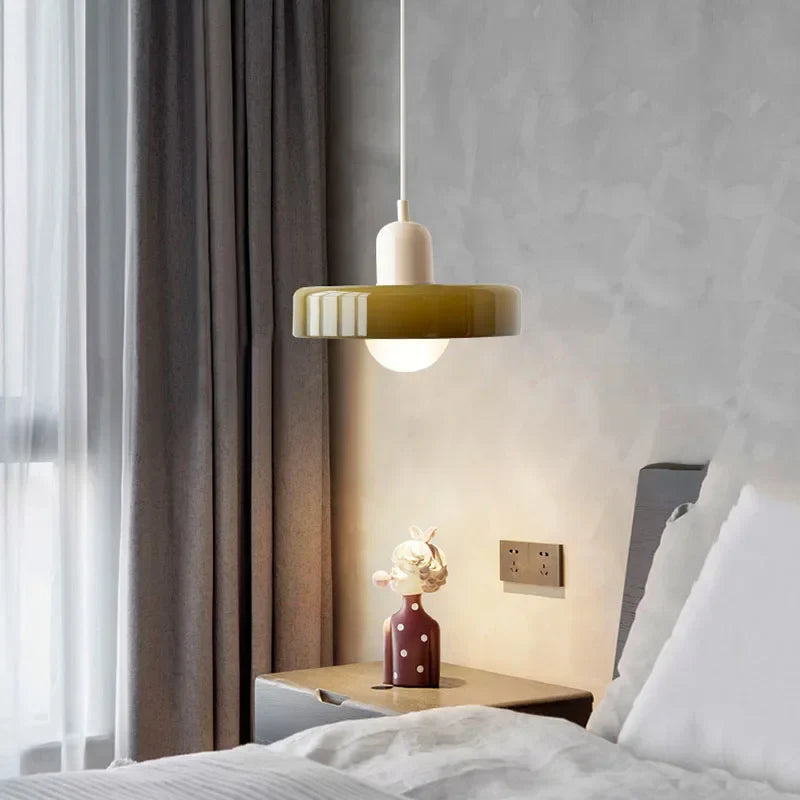 Glass pendant light – Elegant designer lighting in soft colors for the dining room or bedroom