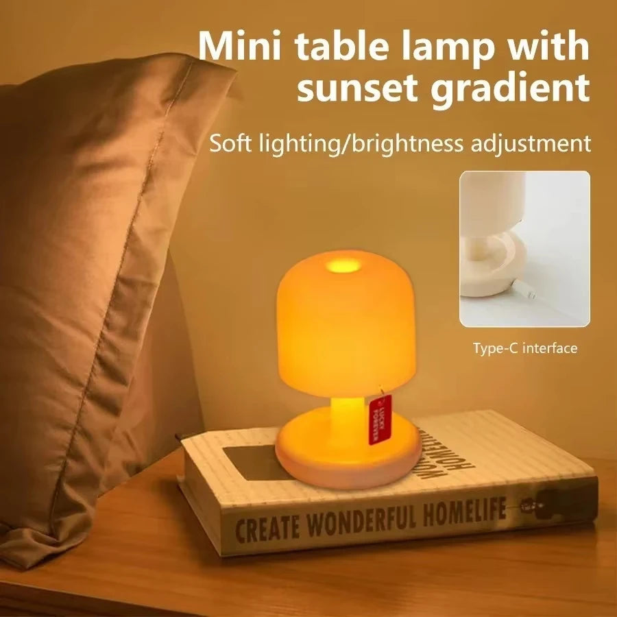 Dome Table Lamp, USB Type C Charging, Touch Control, Accent Light for Desk