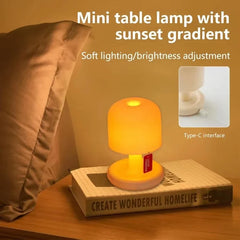 Dome Table Lamp, USB Type C Charging, Touch Control, Accent Light for Desk