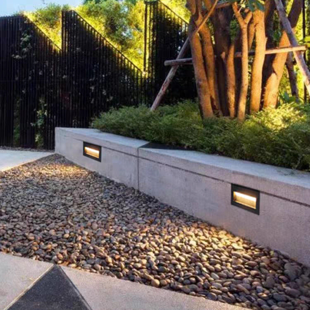 Ray Modern Metal Square Outdoor Deck/Step Light, Black - Neutralighting