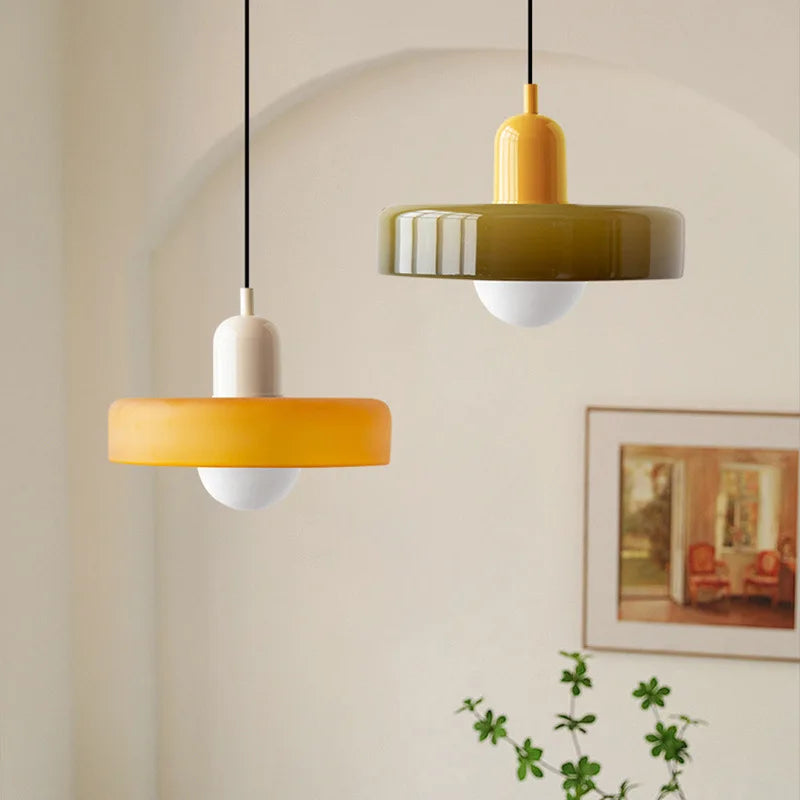 Glass pendant light – Elegant designer lighting in soft colors for the dining room or bedroom