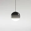 Opal Glass Globe Pendant Light, Black Two-Tone Finish, 15cm Diameter, Integrated LED, Bedroom, Bedside & Home Office