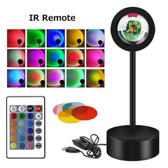 RGB Sunset Projector Table Lamp, App & Remote Control Options, Circular Light Effect