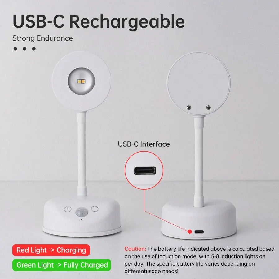 Motion Sensor Wall Light, USB Rechargeable, Night and All-Day Sensing, Optional Remote