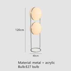 Globe Standing Lamp, Metal Frame and Acrylic Shades, E27, UK Plug