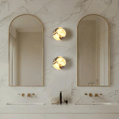Round Natural Marble Wall Light, 12 cm, G9 Bulb Fitting