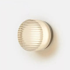 Ribbed Round LED Wall Light, Three-Colour Option, Wall Switch, Warm & Cool White