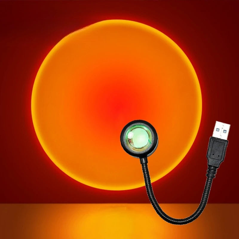 Compact USB Sunset Projector, Flexible Neck, Circular Light Effect