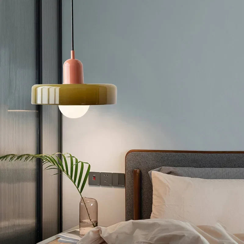 Glass pendant light – Elegant designer lighting in soft colors for the dining room or bedroom