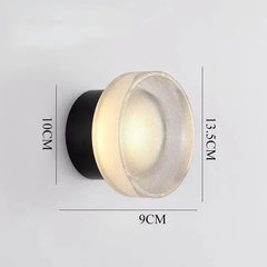 Ribbed Round LED Wall Light, Three-Colour Option, Wall Switch, Warm & Cool White