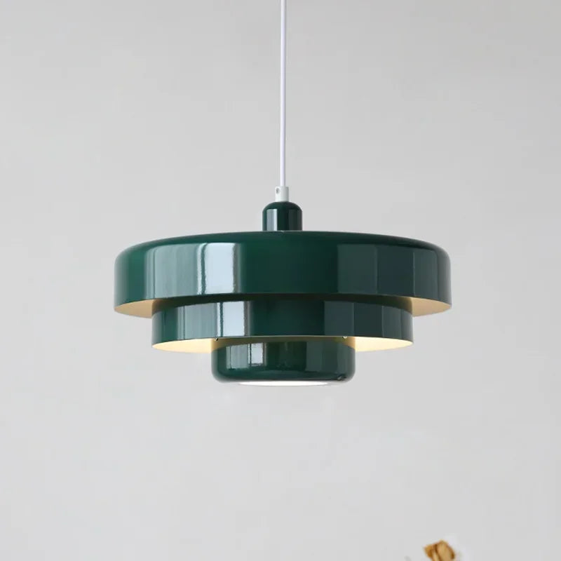 Tiered Disc Pendant Light, Layered Shade, Hardwired Fitting, Dining Table & Kitchen Island