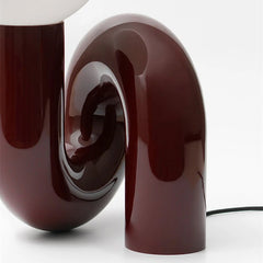Loop Frame Desk Lamp, Curved Sculptural Form, Four Finishes, UK Plug, Globe Shade