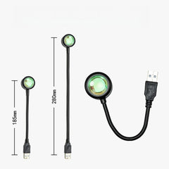 Compact USB Sunset Projector, Flexible Neck, Circular Light Effect