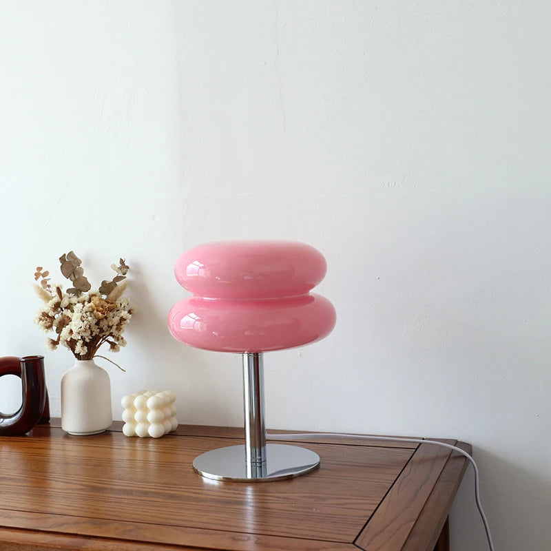 Glass Table Lamp, USB Powered LED, Double Dome or Rounded Shade
