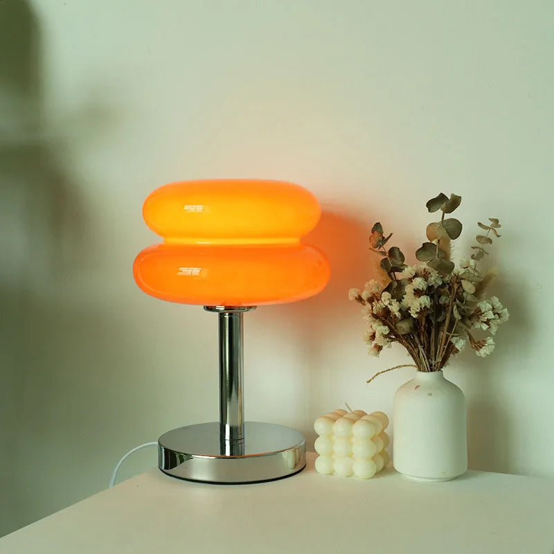 Glass Table Lamp, USB Powered LED, Double Dome or Rounded Shade